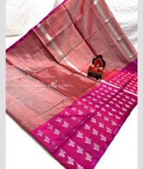 Copper Red and Magenta color Uppada Tissue handloom saree with all over big buties saree design -UPPI0000319