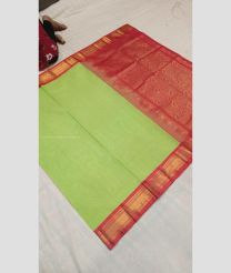 Pista and Burgundy color gadwal cotton handloom saree with jari border design -GAWT0000297