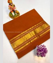 Chestnut and Golden color kuppadam pattu sarees with jari border design -KUPP0097409