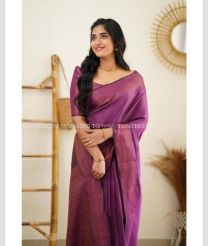 Purple and Brown color Lichi sarees with all over jacquard work design -LICH0000429