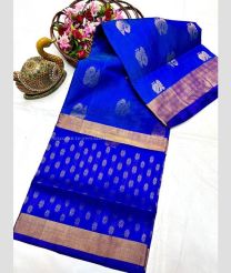 Royal Blue and Golden color uppada pattu sarees with all over nakshtra buttas design -UPDP0022072