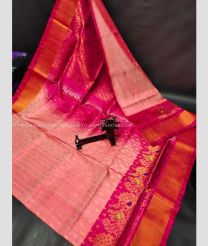 Rose Pink and Pink color uppada pattu handloom saree with all over buties with anchulatha border design -UPDP0021173