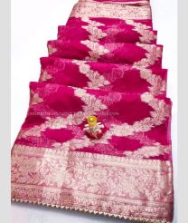 Pink color Organza sarees with jaquard jari design saree -ORGS0001508