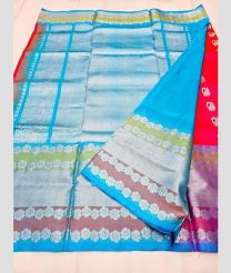 Pink and Sky Blue color venkatagiri pattu sarees with all over buttas design -VAGP0000966