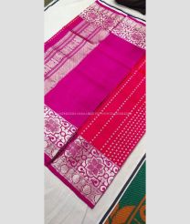 Red and Pink color venkatagiri pattu handloom saree with all over flower buties design -VAGP0000392