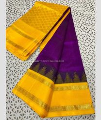 Magenta and Mango Yellow color kuppadam pattu sarees with two side rudraksha border design -KUPP0097184