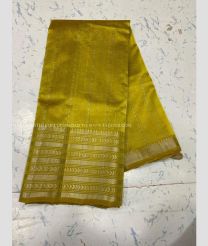 Acid Green color mangalagiri pattu handloom saree with all over jari line checks with silver big border design -MAGP0026262