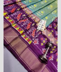 Blue Jay and Purple color pochampally ikkat pure silk handloom saree with pochampally ikkat design -PIKP0031671