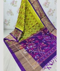 Mehndi Green and Magenta color Ikkat sico handloom saree with all over pochamally design -IKSS0000270
