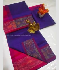 Purple and Pink color Tripura Silk handloom saree with pochampally border design -TRPP0008562