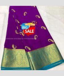Magenta and Blue Ivy color Georgette sarees with beautiful tiny buties in gold zari woven border design -GEOS0024007