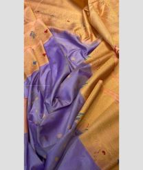 Lite Purple and Lite Peach color gadwal pattu handloom saree with all over dual buties design -GDWP0001744