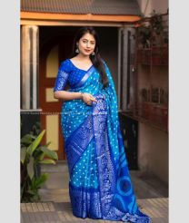 Blue Ivy and Royal Blue color silk sarees with all over bandez printed design -SILK0017760