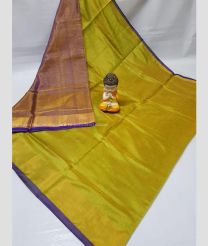 Blue and Acid Green color Uppada Tissue handloom saree with plain saree design -UPPI0000423