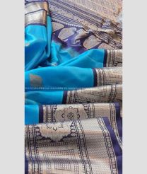 Sky BLue and Navy Blue color gadwal pattu handloom saree with kanchi border saree design -GDWP0000733
