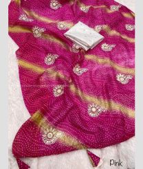Pink and Cream color silk sarees with all over sequence buties with beatifuk latkan design -SILK0017535