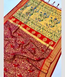 Maroon and Red color paithani sarees with unique pattern and also full anmol zari jal pattern design -PTNS0005168