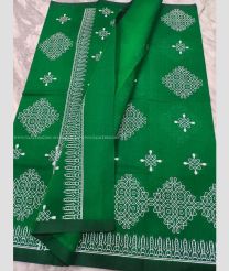 Green and White color mangalagiri sico handloom saree with printed design saree -MAGI0000179