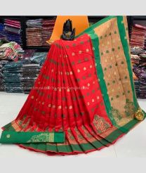 Red and Green color Lichi sarees with all over small buti design -LICH0000041