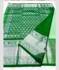 Pista and Dark Green color venkatagiri pattu handloom saree with all over kalanjali design -VAGP0000908