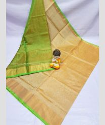 Lite Green and Cream color Uppada Tissue handloom saree with plain saree design -UPPI0000413