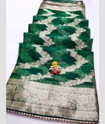 Pine Green color Organza sarees with jaquard jari design saree -ORGS0001509