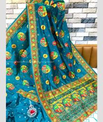 Blue Ivy and Yellow color silk sarees with all over meena woven pattern with extraordinary stunning pallu and fancy tassels design -SILK0017274