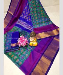 Pine Green and Magenta color uppada pattu handloom saree with all over pochampally design -UPDP0021207
