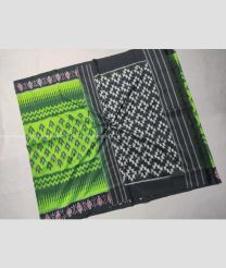 Green and Black color pochampally Ikkat cotton handloom saree with all over ikkat design saree -PIKT0000284