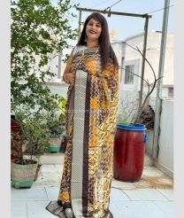 Dull Purple and Mango Yellow color silk sarees with jacquard border design -SILK0017787
