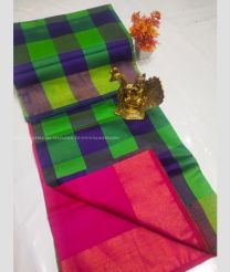 Purple and Pink color Tripura Silk handloom saree with all over checks design -TRPP0008011
