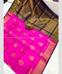 Pink and Black color uppada pattu sarees with all over buttas design -UPDP0022005