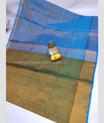 Black and Blue color Uppada Tissue handloom saree with kaddy border saree design -UPPI0000291