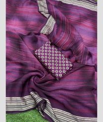 Magenta and Purple color Chiffon sarees with all over printed with thread jacquard border design -CHIF0001867