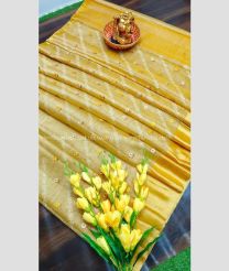 Gold and Yellow color Kora handloom saree with embroidery work sarees design -KORS0000007