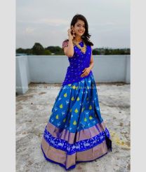 Anand Blue and Royal BLue color Ikkat Lehengas with all over pochampally design -IKPL0000032