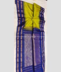 Mehndi Green and Navy Blue color gadwal pattu handloom saree with temple border saree design -GDWP0000457