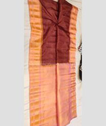 Maroon and Yellow color gadwal pattu handloom saree with temple  border saree design -GDWP0000069