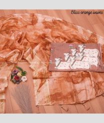 Lite Brown color Organza sarees with all over pichwai printed design -ORGS0003113