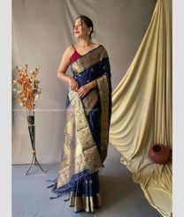 Navy Blue color paithani sarees with all over meenakari buties design -PTNS0004402