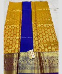 Yellow and Royal Blue color kanchi Lehengas with zari border design -KAPL0000088