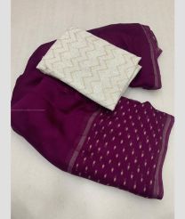 Plum Velvet and Cream color Georgette sarees with all over jacquard viscos buties design -GEOS0024202