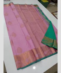 Rose Pink and Aquamarine color kanchi pattu sarees with all over buttas design -KANP0013783