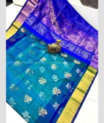 Windows Blue and Royal Blue color uppada pattu sarees with all over buttas design -UPDP0022028