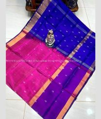 Pink and Purple color uppada pattu handloom saree with all over nakshtra buties with 400k kaddi border design -UPDP0020751