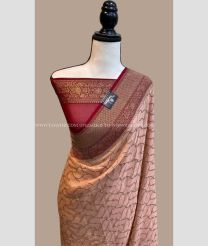 Maroon and Peach color Banarasi sarees with water zari traditional bodywith all over jaal pattern soft fabric weaving beautiful contrst jaquard border design -BANS0007937