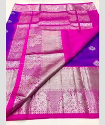 Magenta and Pink color venkatagiri pattu handloom saree with all over flower butties design -VAGP0000384