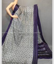 Grey and Purple color pochampally ikkat pure silk handloom saree with ikkat design saree -PIKP0018221