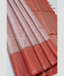 Baby Pink and Copper Red color soft silk kanchipuram sarees with all over buties design -KASS0000994