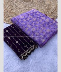 Black and Lavender color Georgette sarees with all over foil with jacquard prisom design -GEOS0013651
